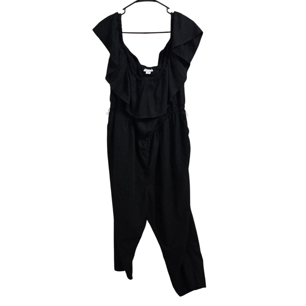 Ava & Viv Women's Sleevless Jumpsuit Size‎ 1X Wide Leg Black